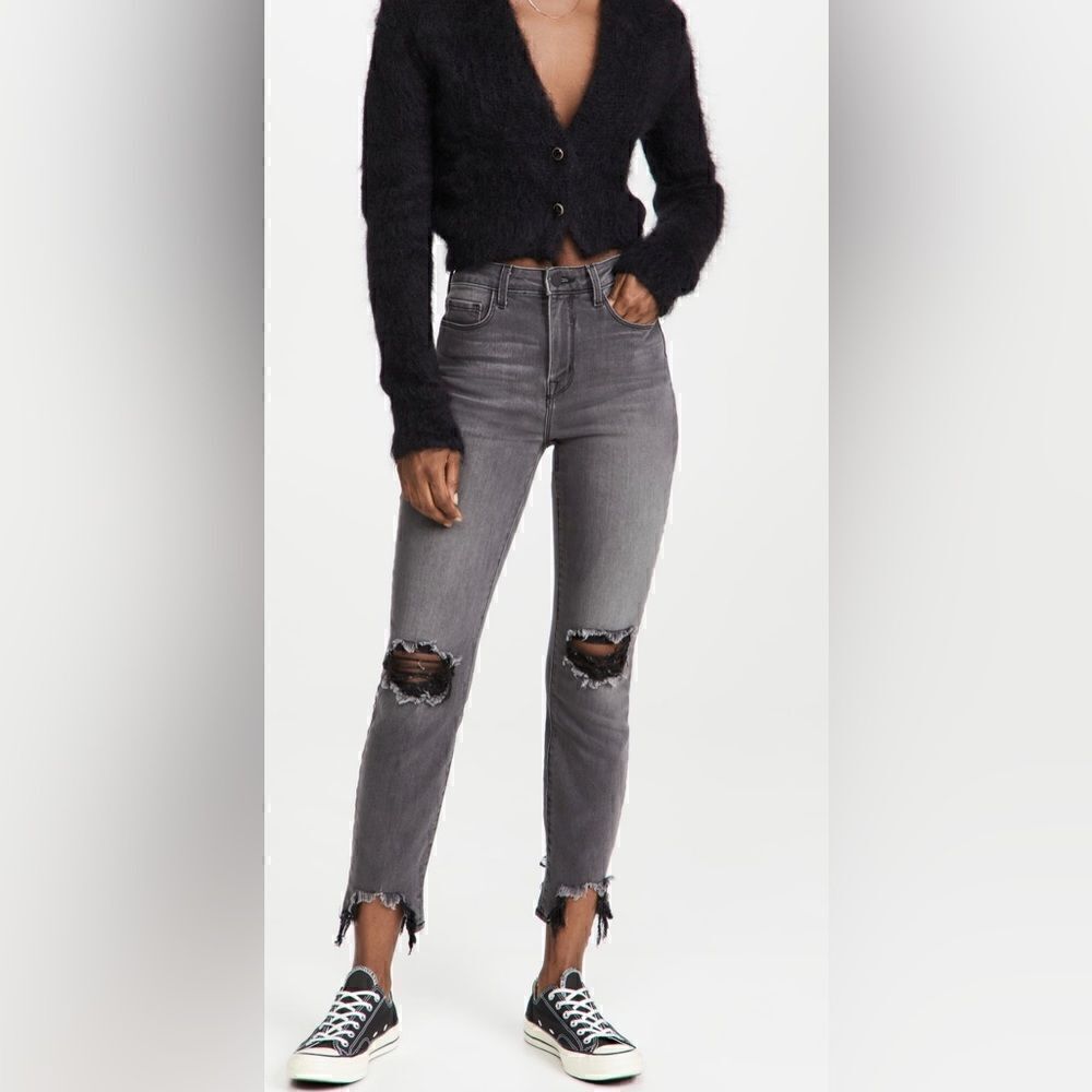 L'AGENCE High Line Skinny Jeans Vintage Grey Destruct size 27